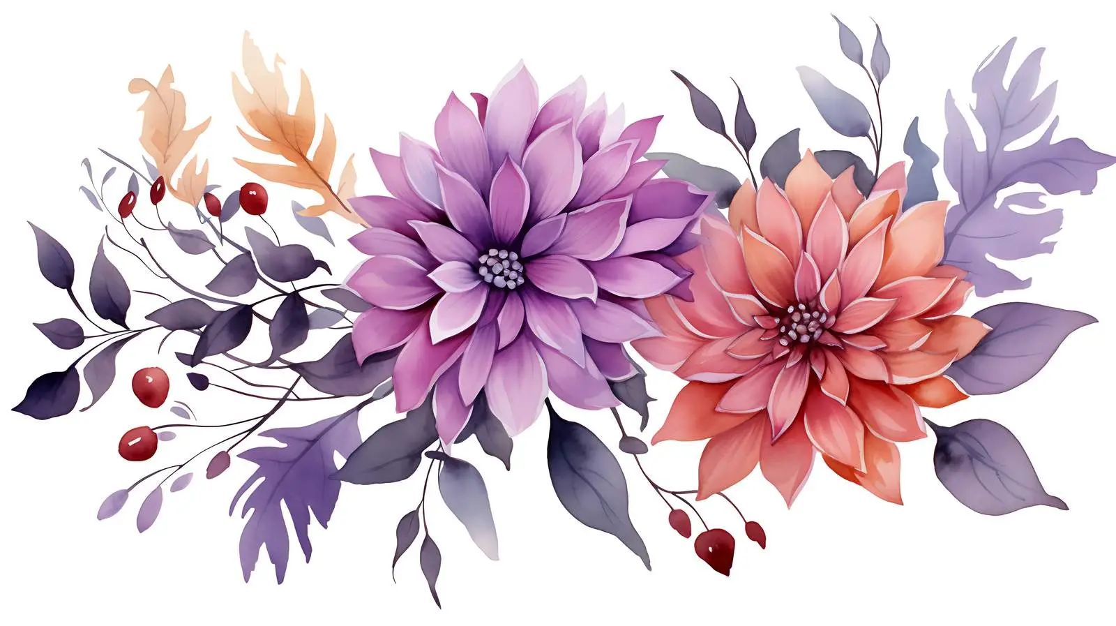 Autumn Bouquet Purple Dahlia Flowers — free download from Dotvec