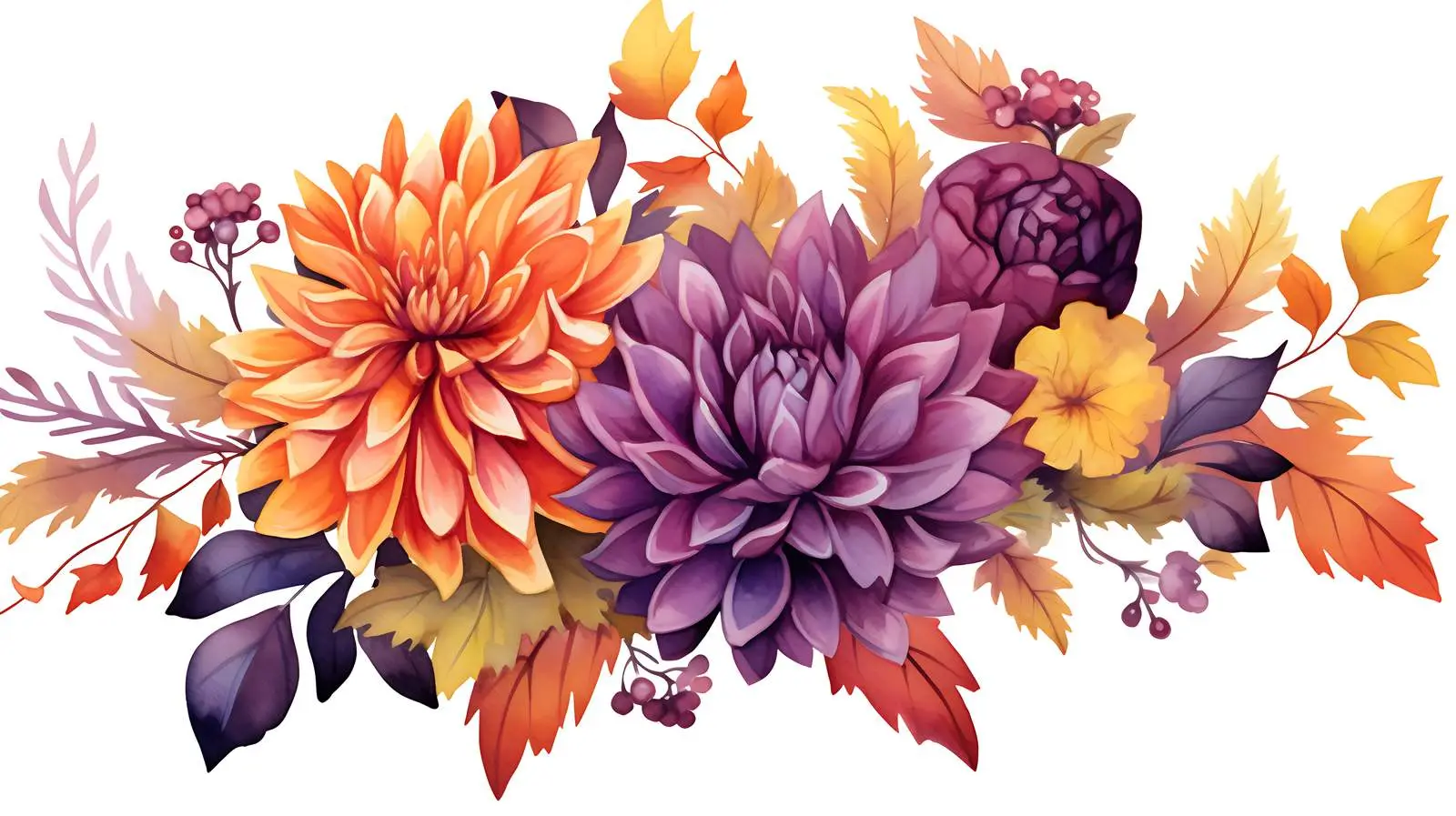 Autumn Bouquet Purple Dahlia Flowers — free download from Dotvec