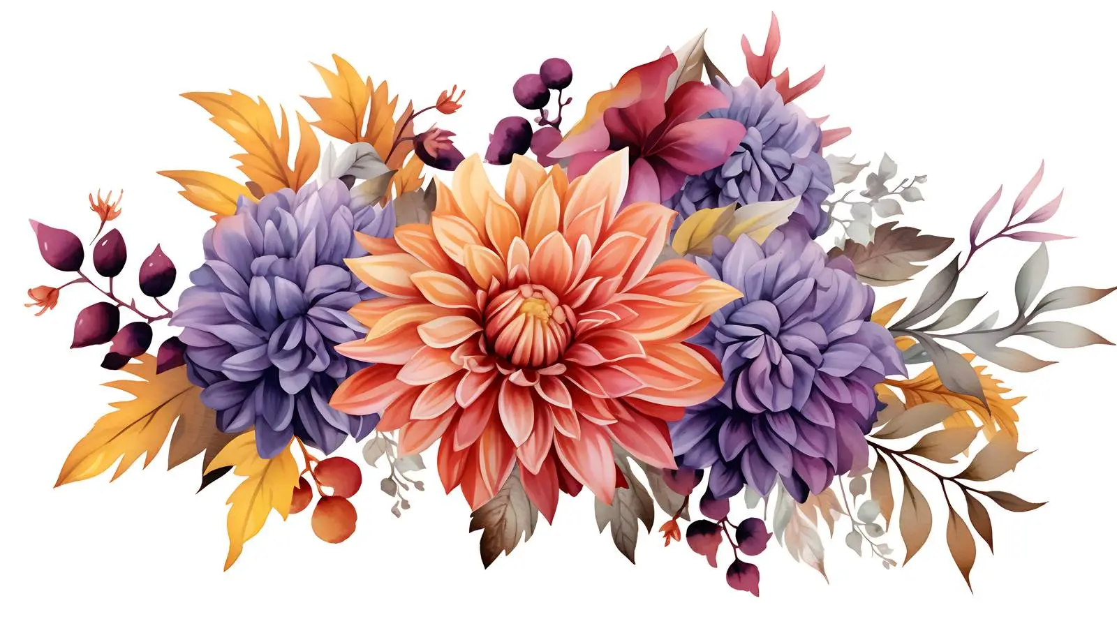 Vibrant Autumn Dahlia Bouquet — free download from Dotvec