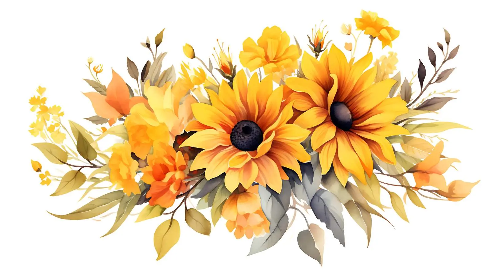 Autumn Bouquet and Sunflowers – free sunflowers image from Dotvec
