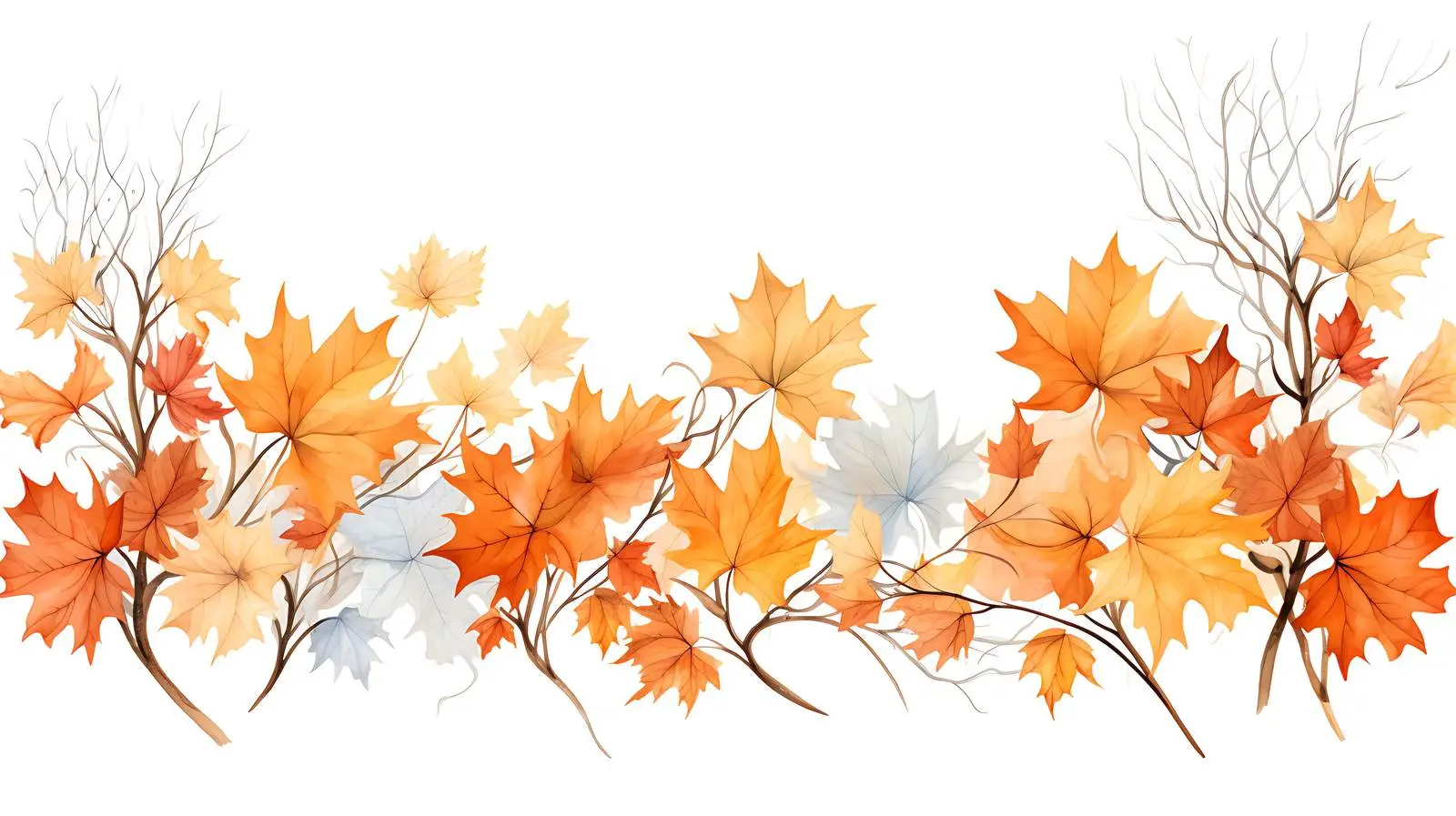 Autumn Border Maple Leaves Hand-drawn — free download from Dotvec