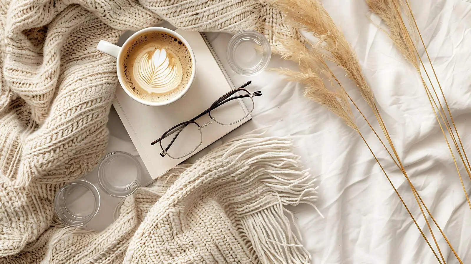 Cozy Autumn Coffee on Grey Background – free sweat image from Dotvec