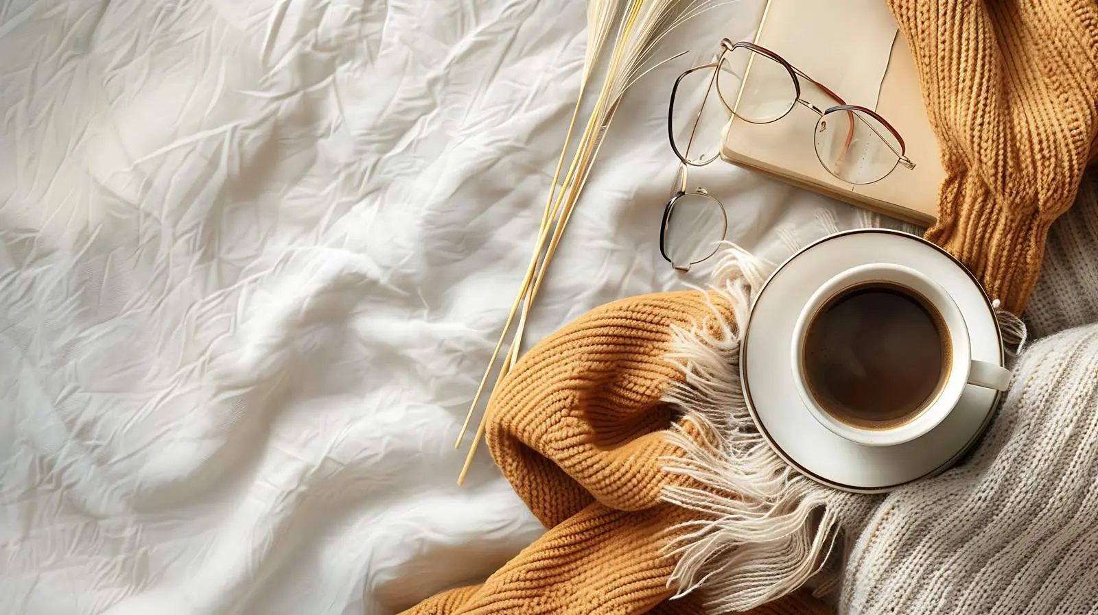 Cozy Autumn Coffee Composition on Grey Surface – free autumn vibes image from Dotvec