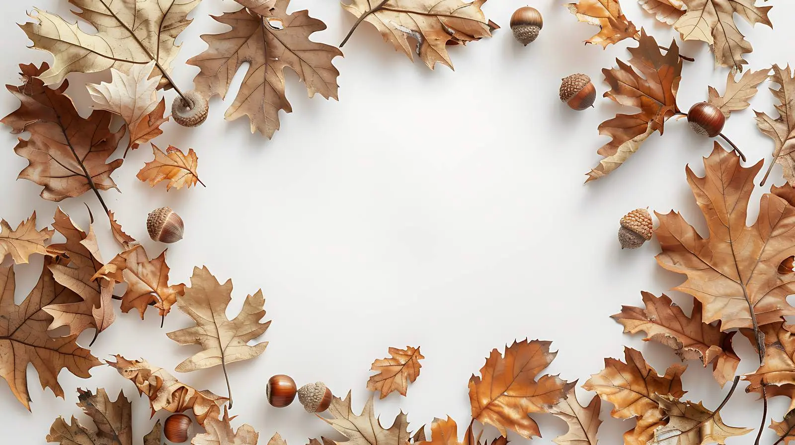 Round Frame of Dried Oak Leaves — free download from Dotvec