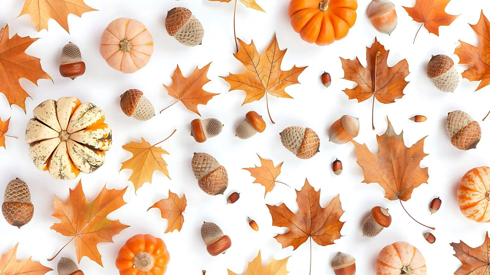 Autumn Fall Pattern with Leaves and Pumpkins — free download from Dotvec