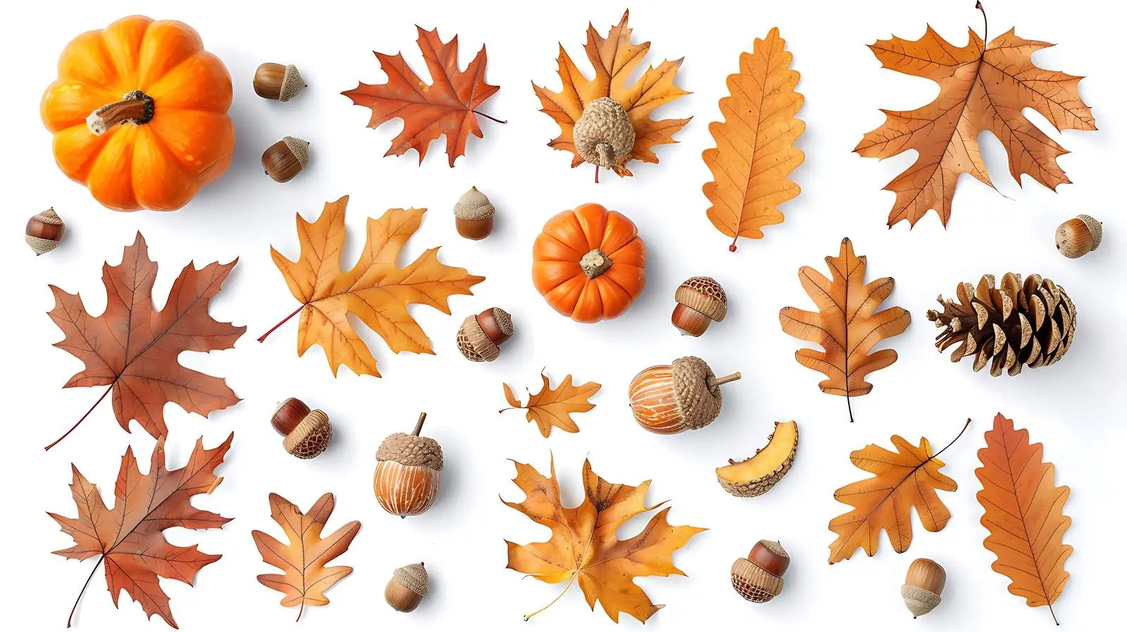 Autumn Fall Pattern with Leaves and Acorns — free download from Dotvec