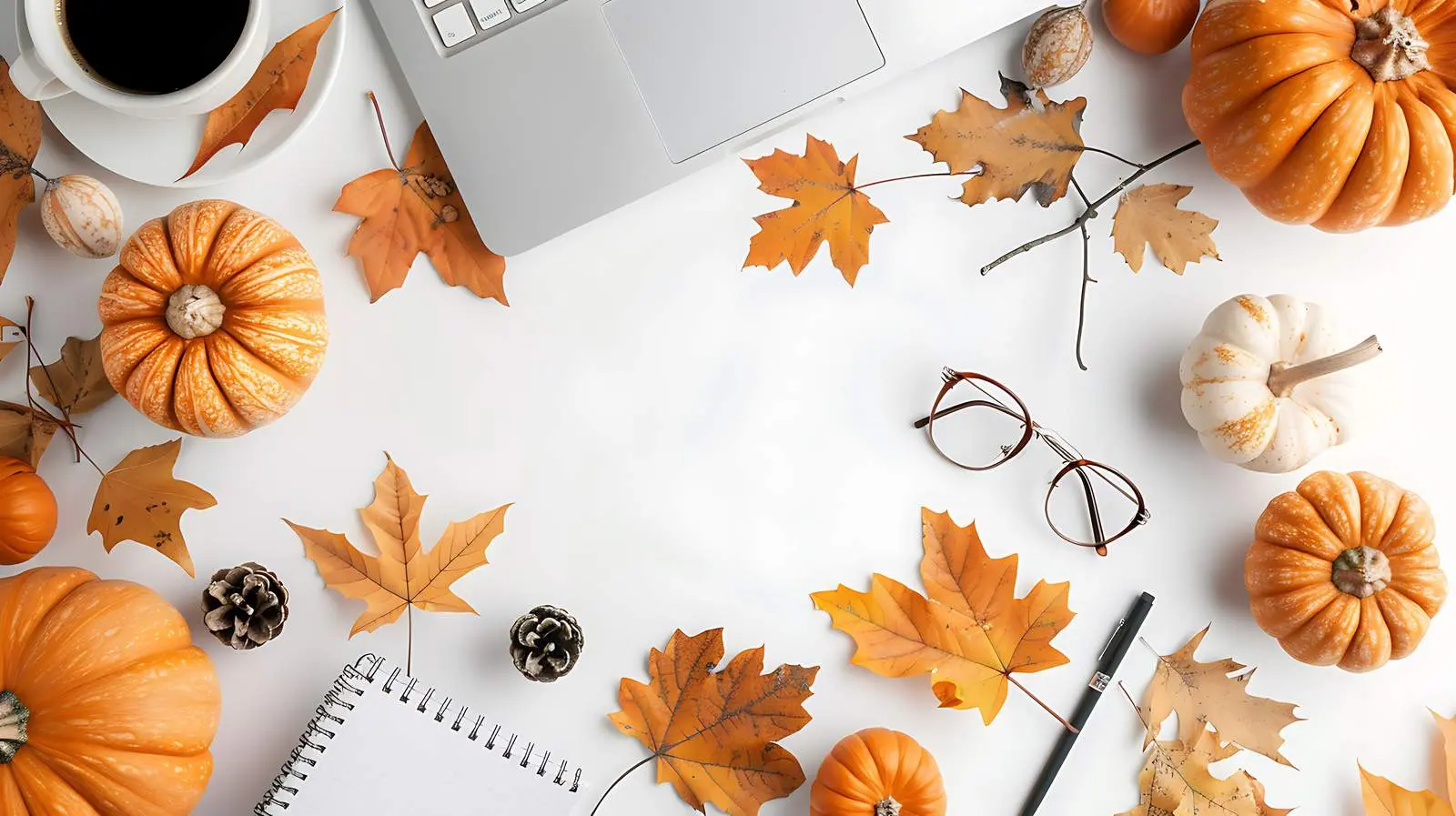 Autumn Lifestyle Composition with Pumpkins and Dried Decor — free download from Dotvec