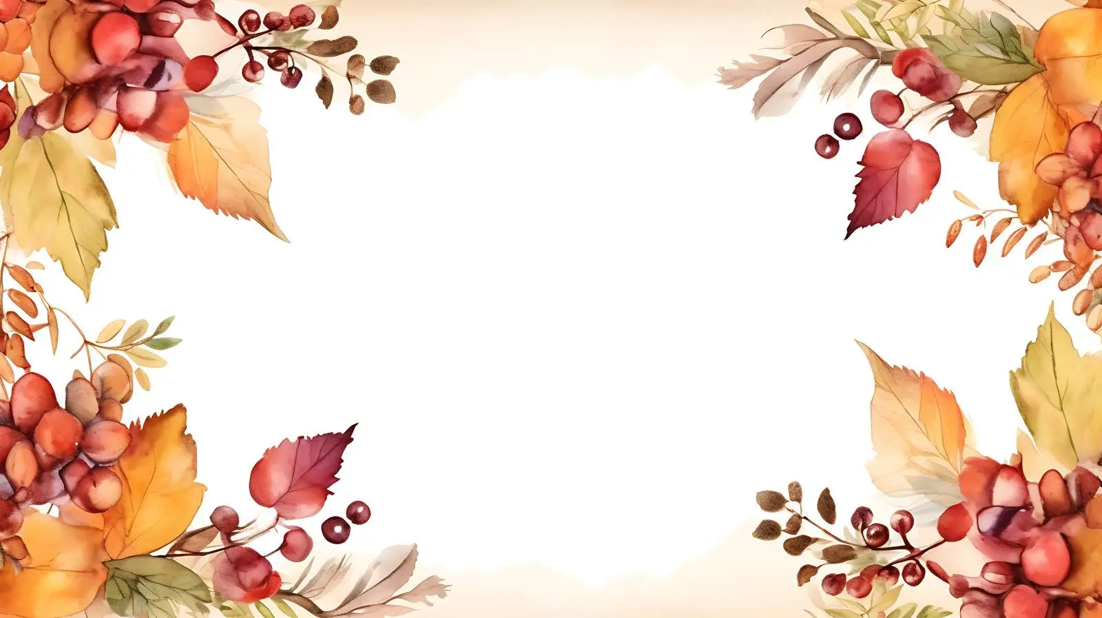 Autumn Foliage Berry Frame White Background — free download from Dotvec