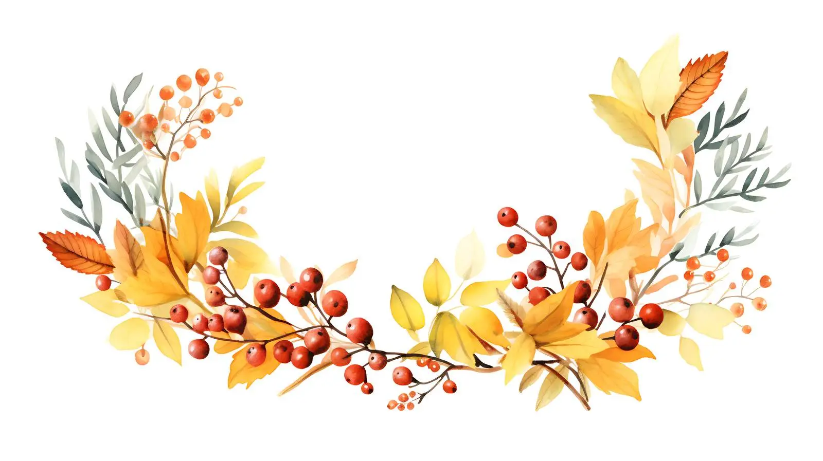 Autumn Forest Wreath Isolated on White — free download from Dotvec