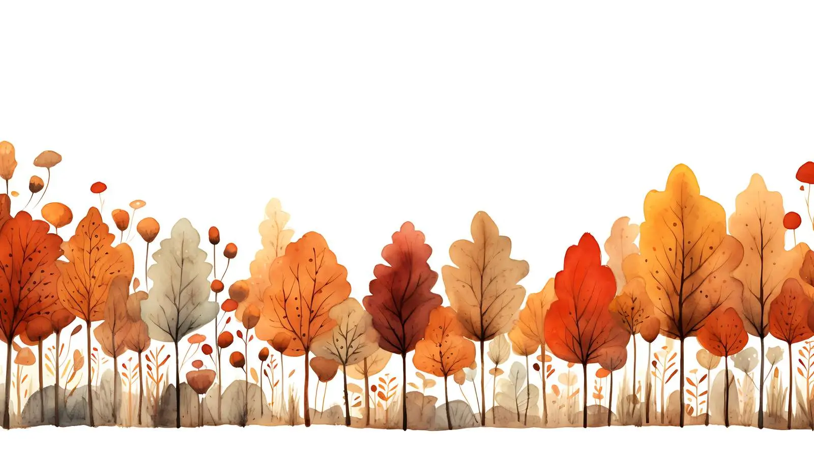 Autumn Leaves Border on White Background — free download from Dotvec