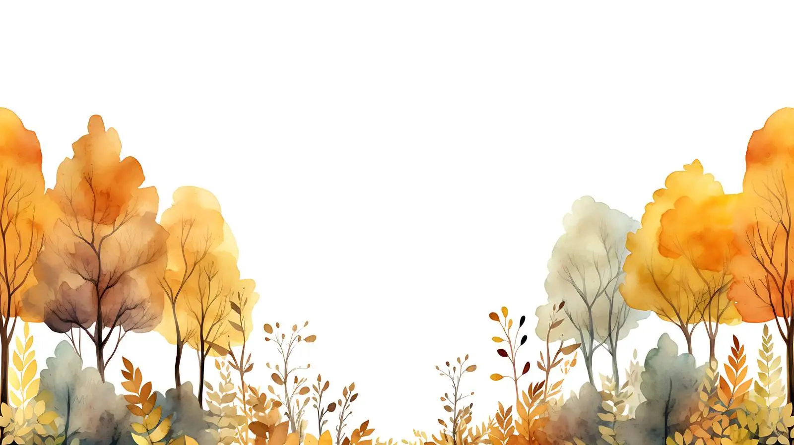 Autumn Leaves Border on White Background — free download from Dotvec