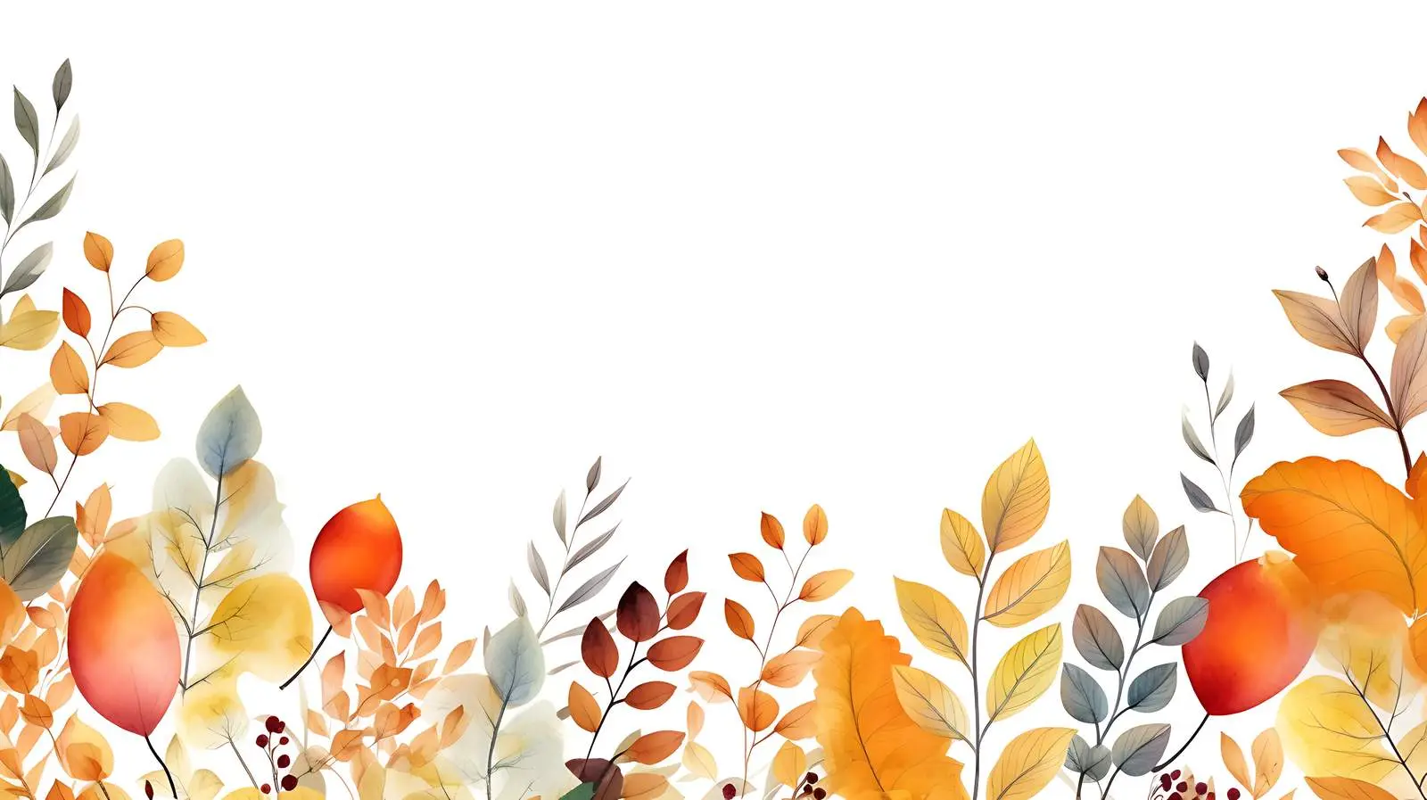 Autumn Leaves Frame on White Background — free download from Dotvec