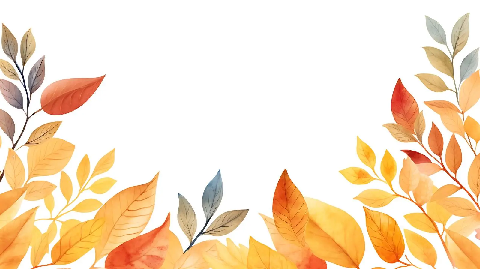 Autumn Forest Leaves White Frame — free download from Dotvec