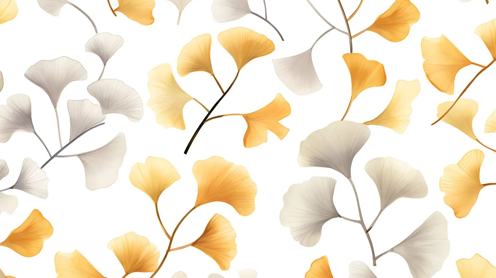 Autumn Ginkgo Branches Pattern Seamless — free download from Dotvec