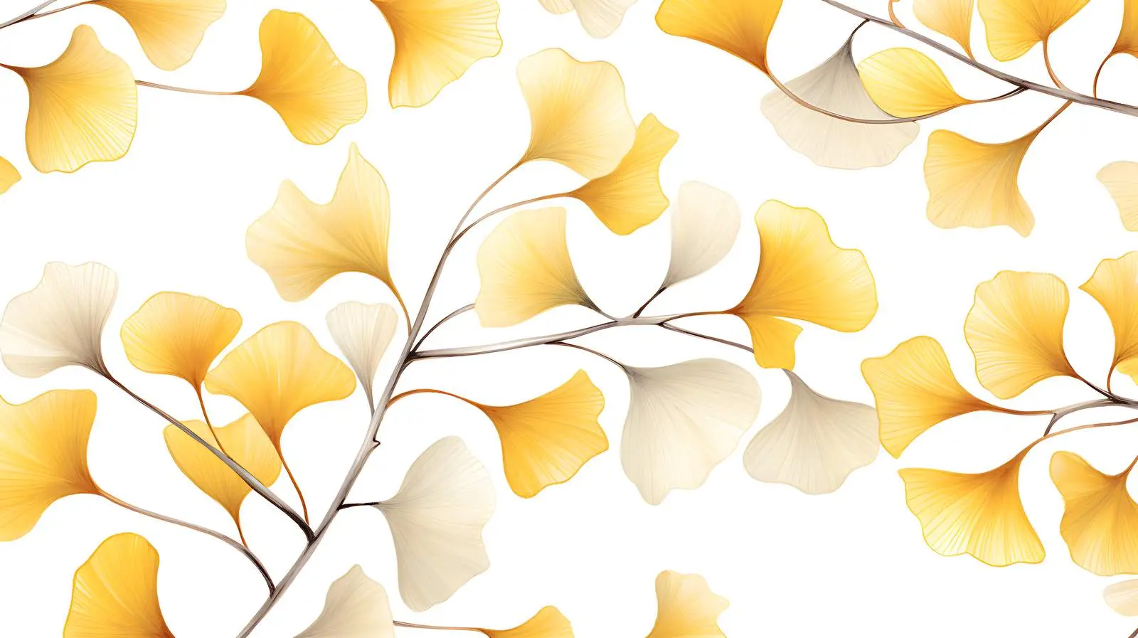 Autumn Ginkgo Tree Branches Pattern — free download from Dotvec