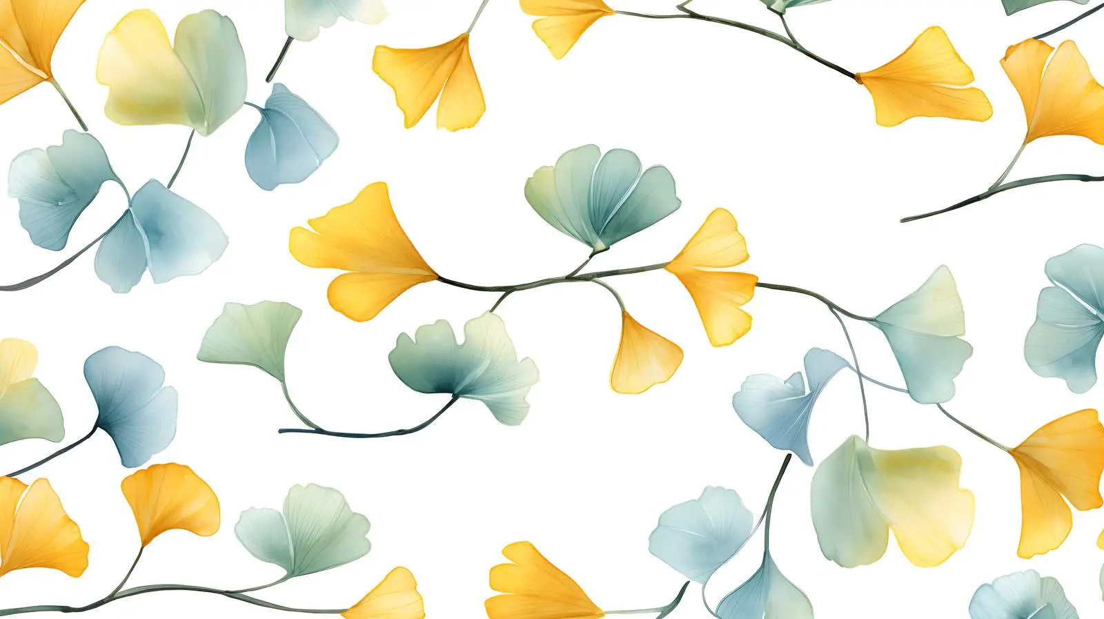 Autumn Ginkgo Tree Branches Pattern — free download from Dotvec