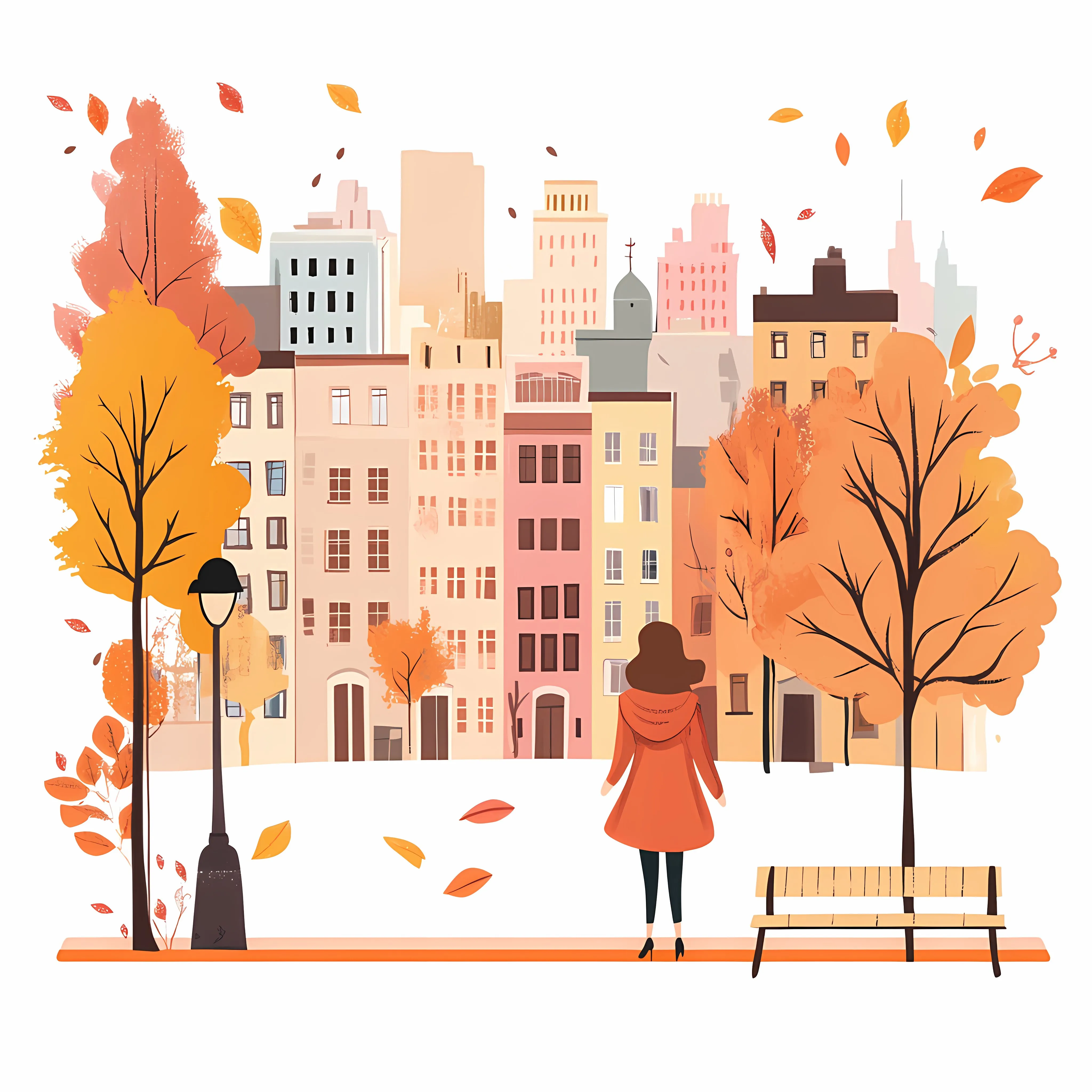 Autumn in the City Wide Angel View — free download from Dotvec