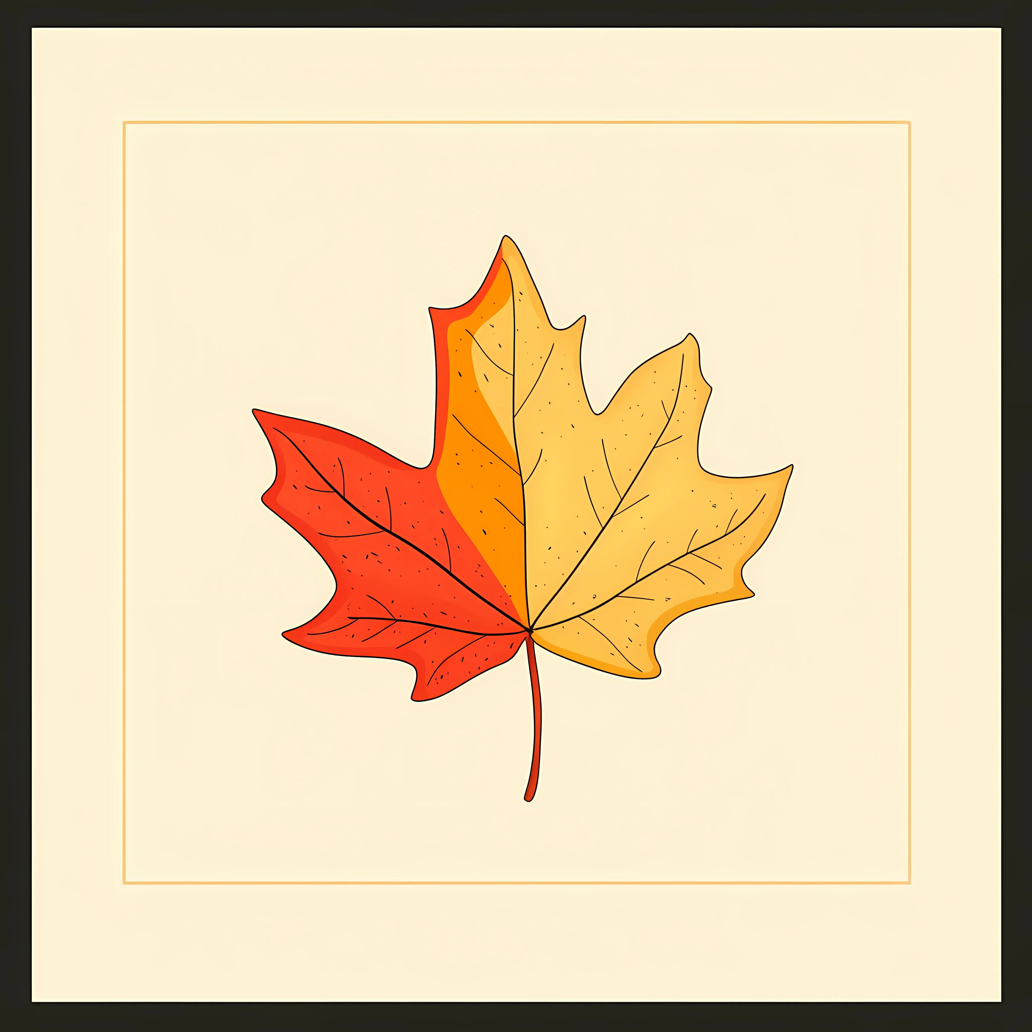 Colorful Autumn Leaf Cartoon Illustration — free download from Dotvec