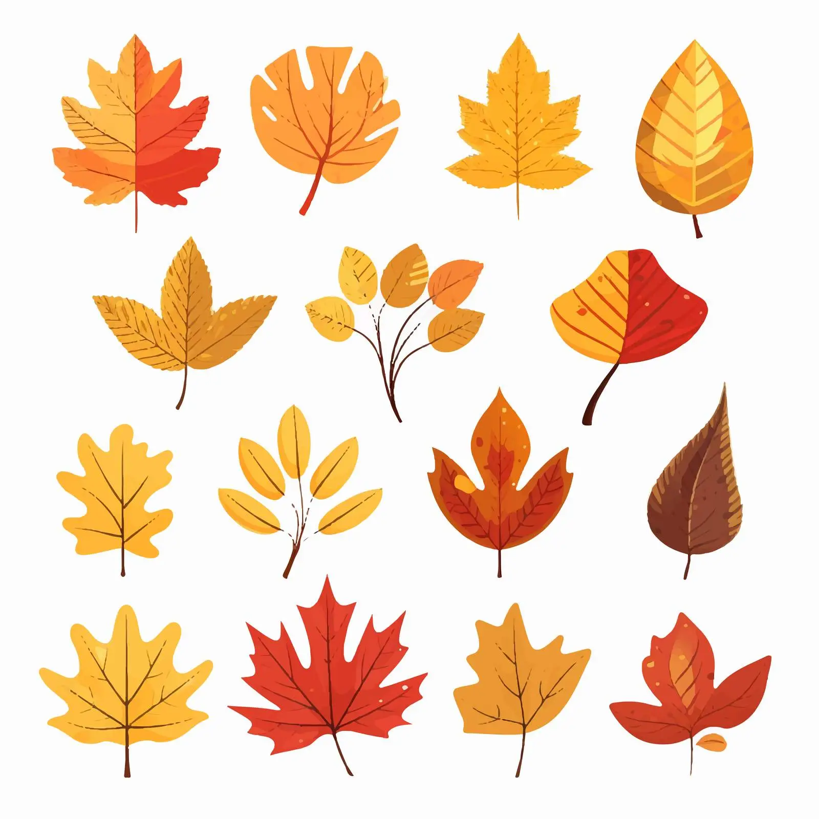 Autumn Leaf Set in Vibrant Colors — free download from Dotvec