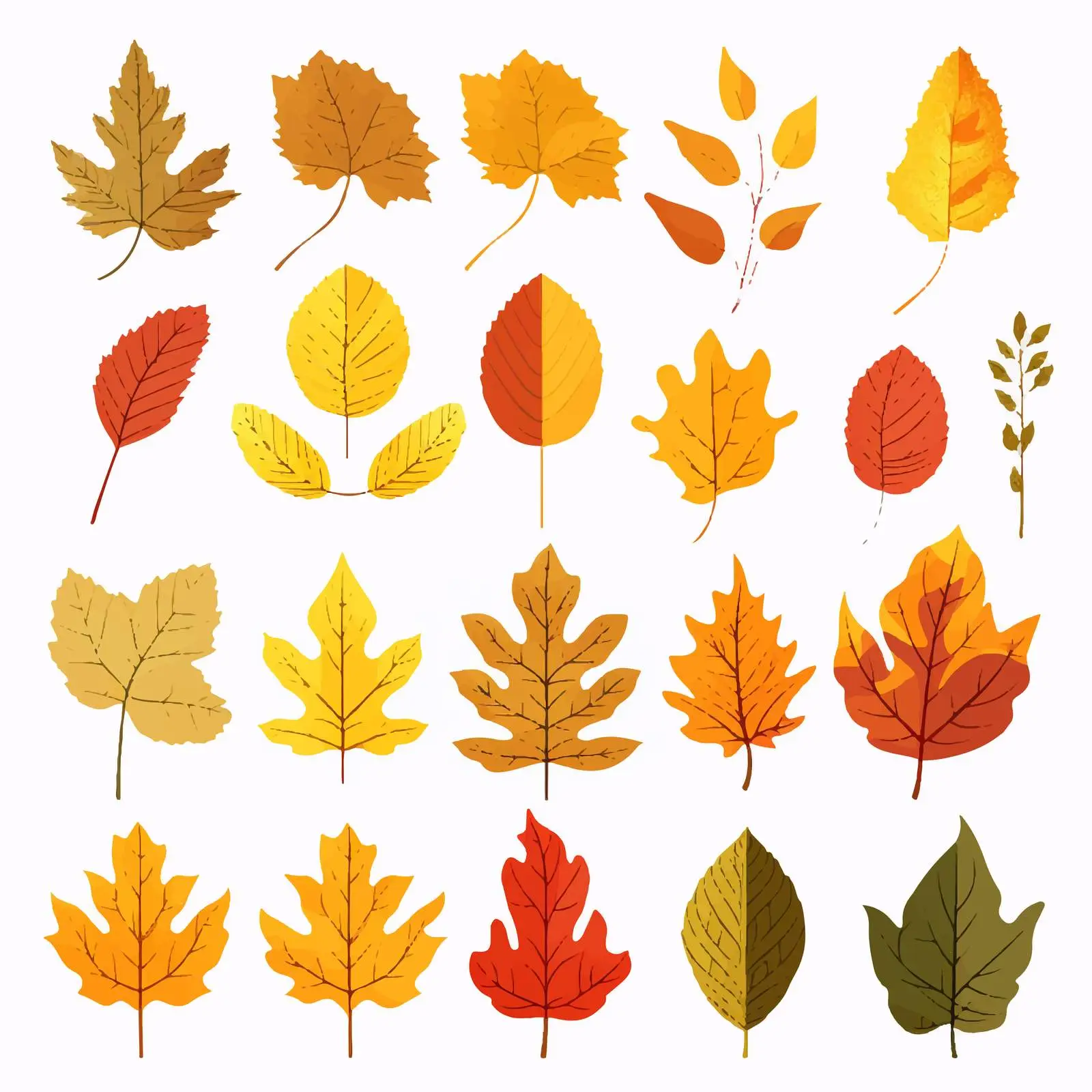 Autumn Leaf Set Vector Illustration — free download from Dotvec