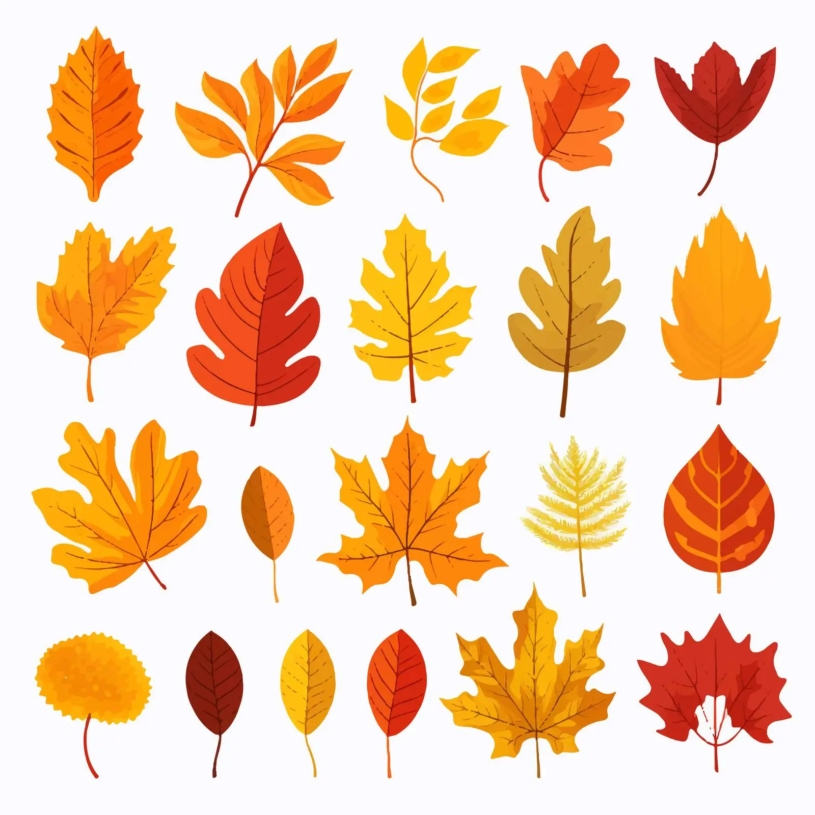 Autumn Leaf Vector Set in Vibrant Colors — free download from Dotvec