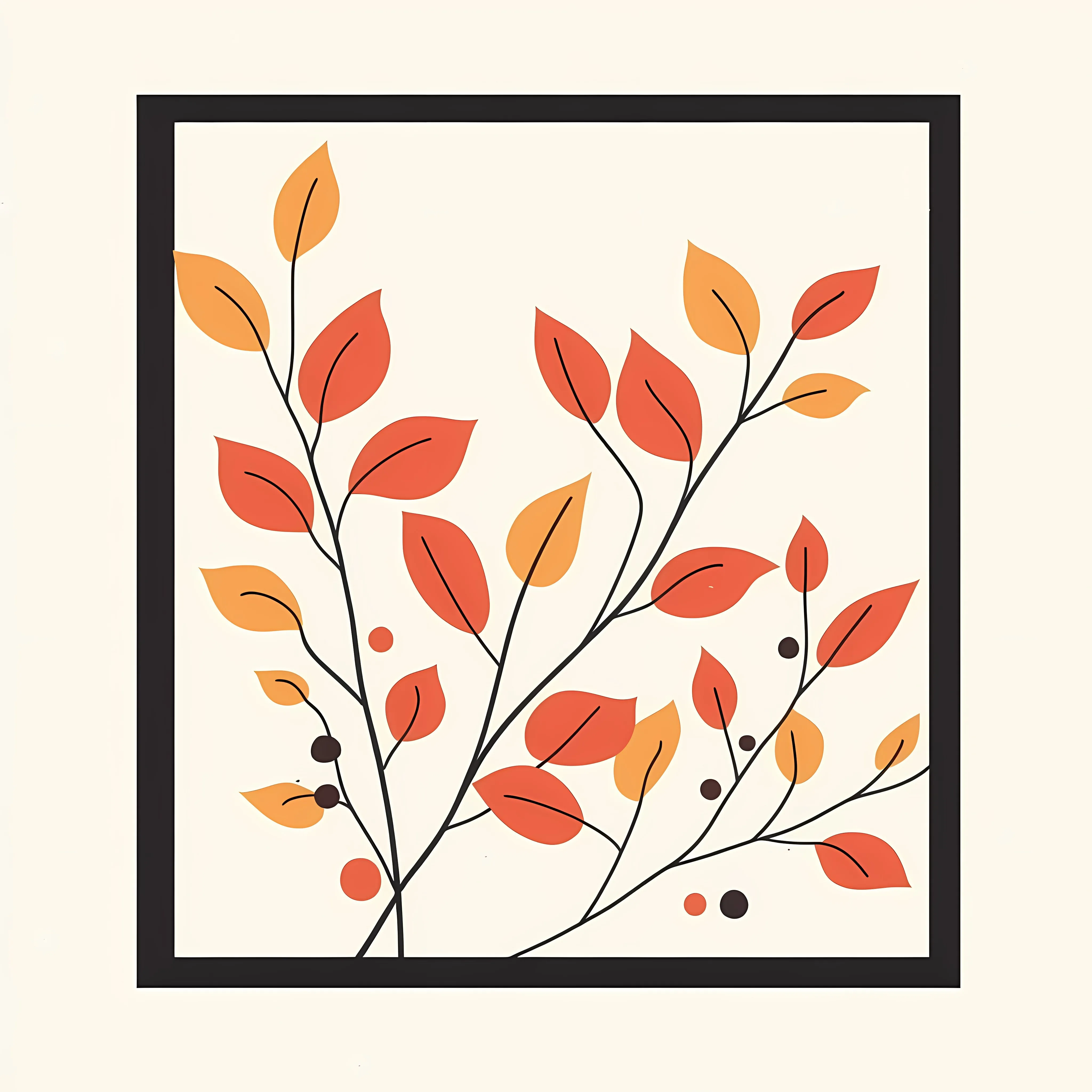 Autumn Leaves Branch Nature Element Vector Illustration — free download from Dotvec