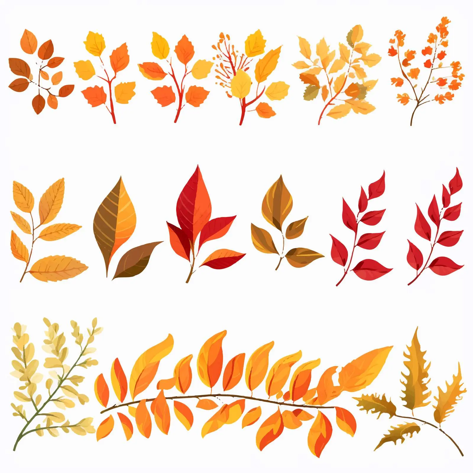 Decorative Autumn Leaves Long Border Vectors – free customizable design image from Dotvec