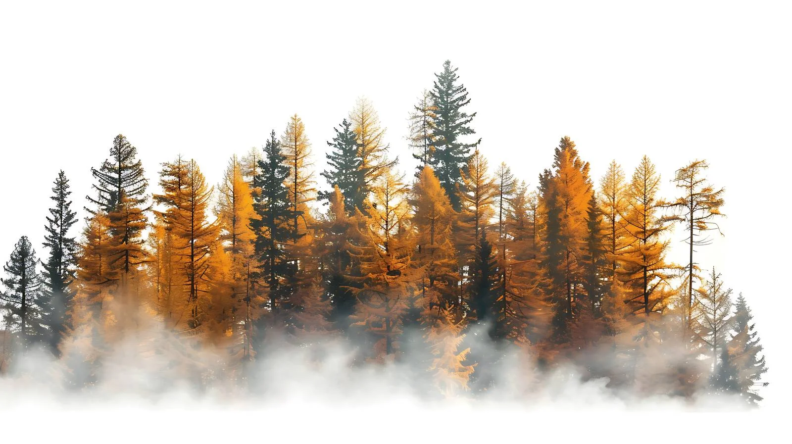 Misty Pine Forest in Autumn Glow — free download from Dotvec