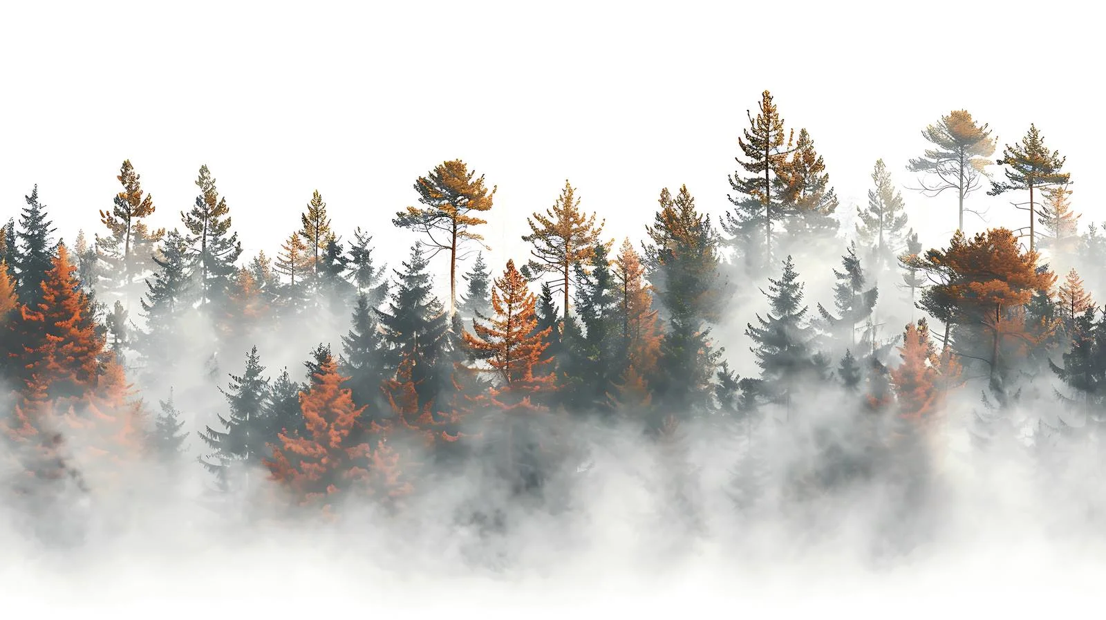 Misty Pine Forest in Autumn Isolation — free download from Dotvec