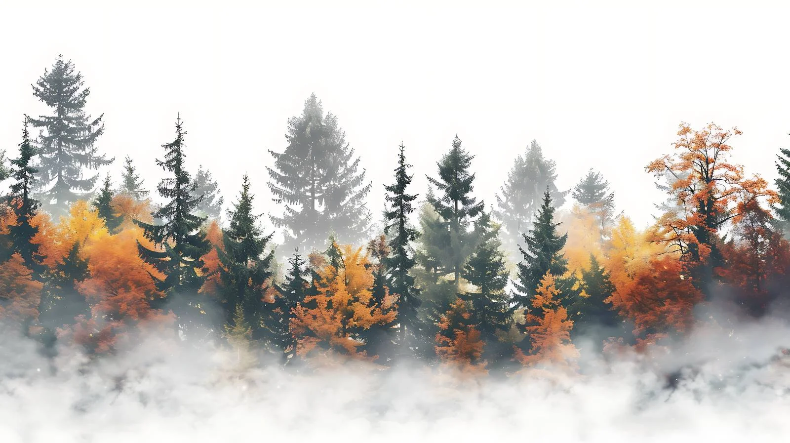 Misty Pine Woodland in Autumn Serenity — free download from Dotvec