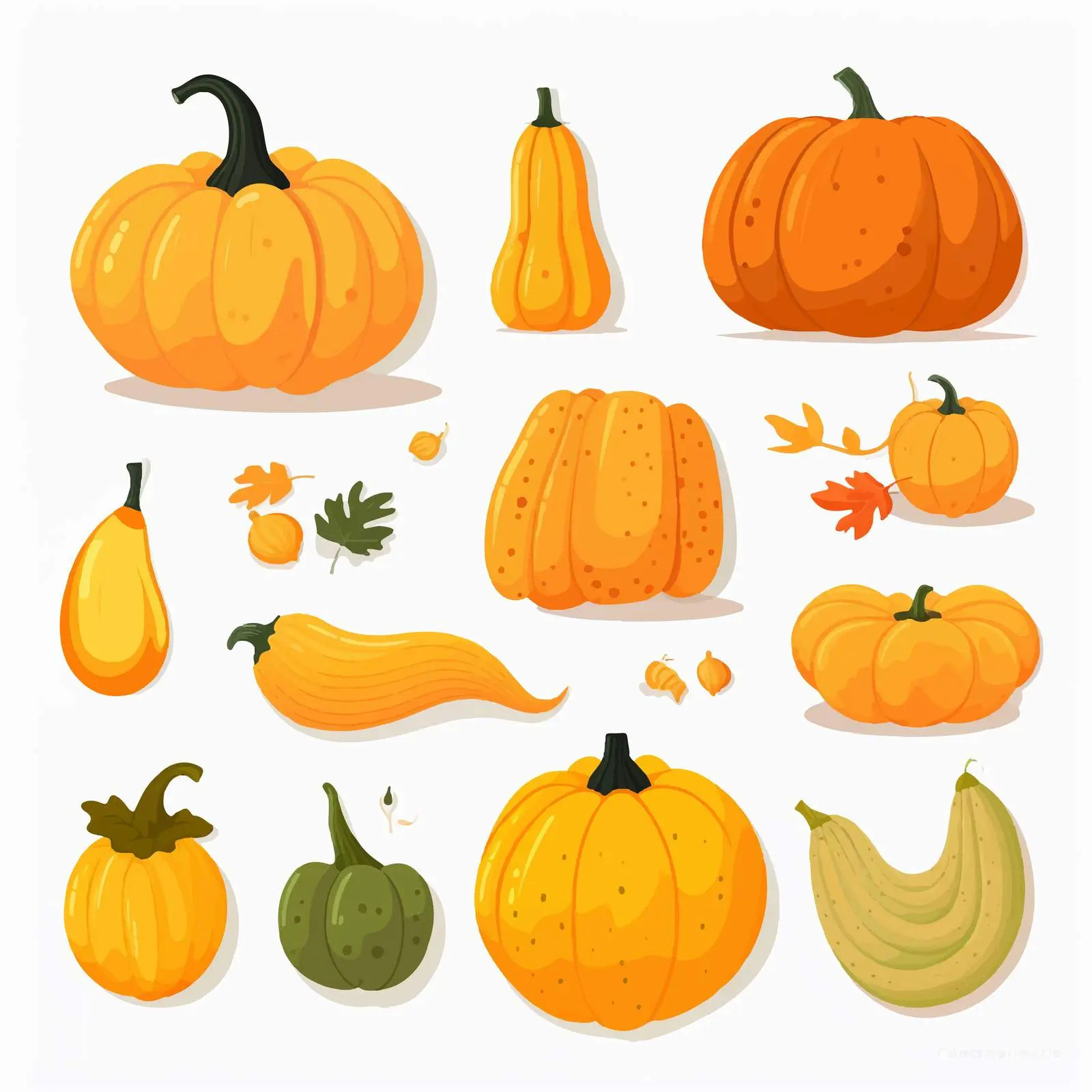 Autumn Pumpkins and Gourds Collection — free download from Dotvec