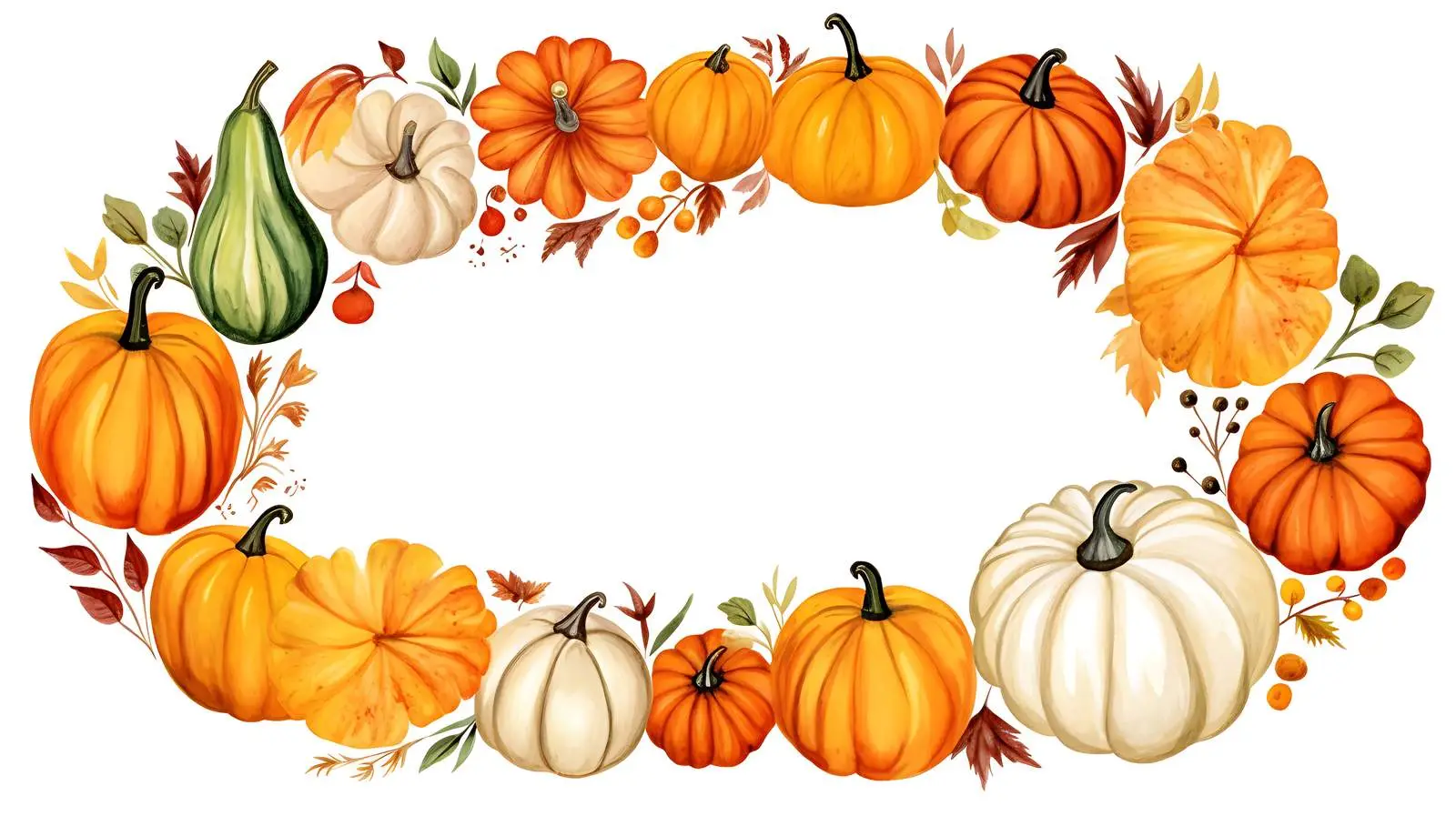 Autumn Produce Round Frame Isolated — free download from Dotvec