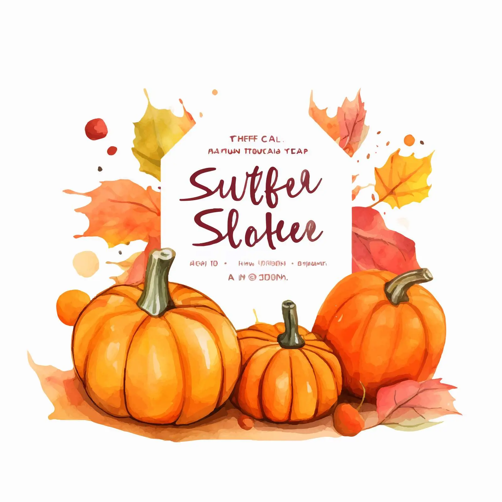 Autumn Sale Watercolor Background with Pumpkins – free disco image from Dotvec