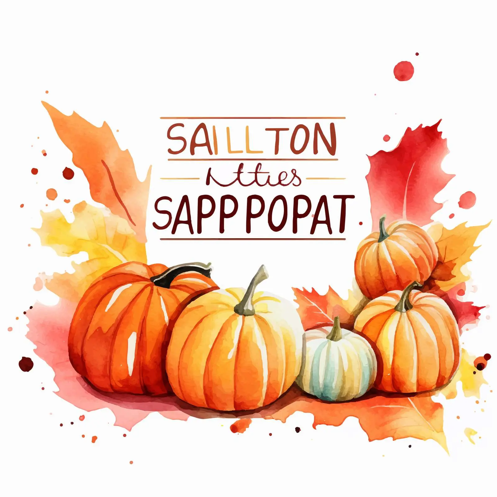 Autumn Sale Watercolor Background with Pumpkins — free download from Dotvec