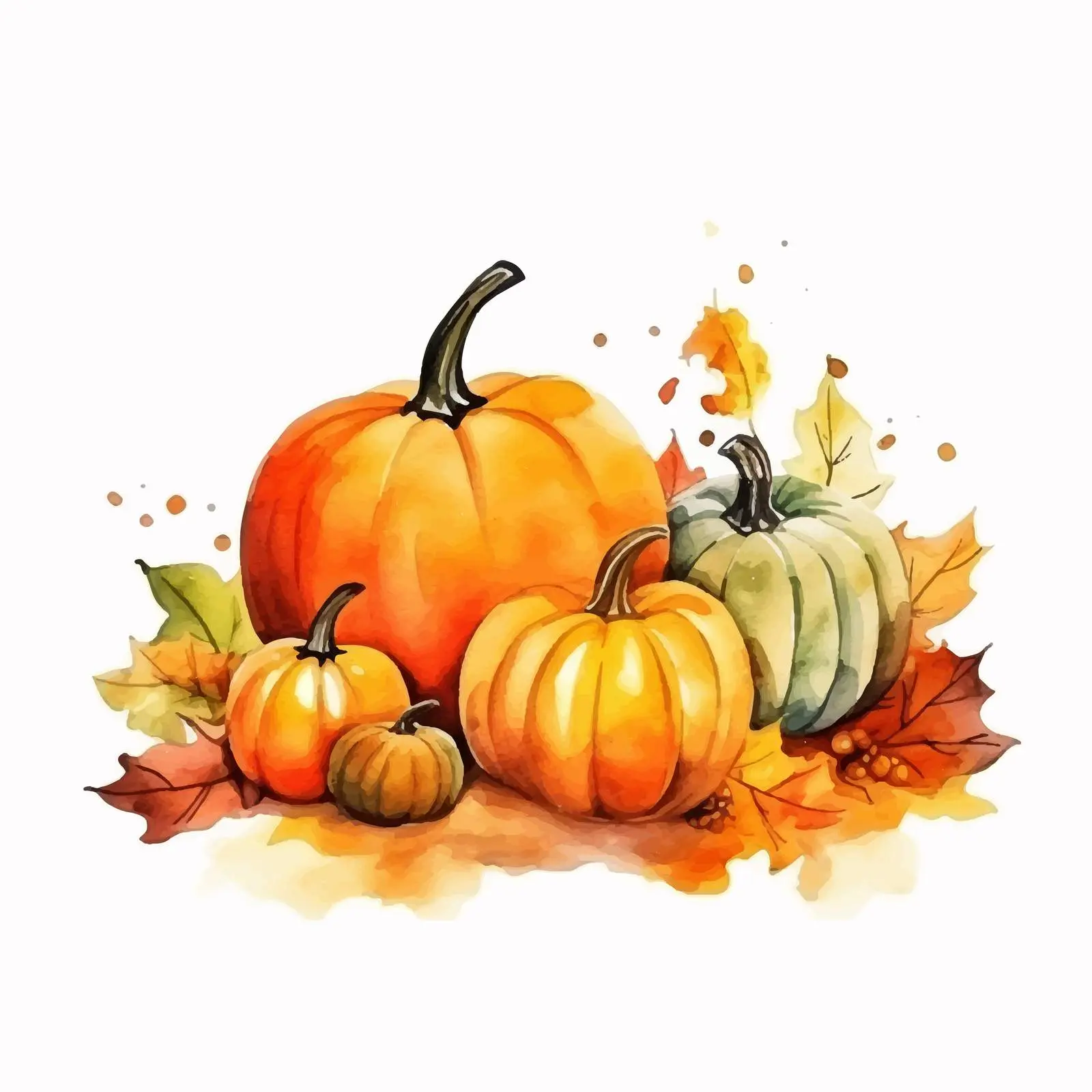 Autumn Sale Watercolor Background with Pumpkins – free disco image from Dotvec