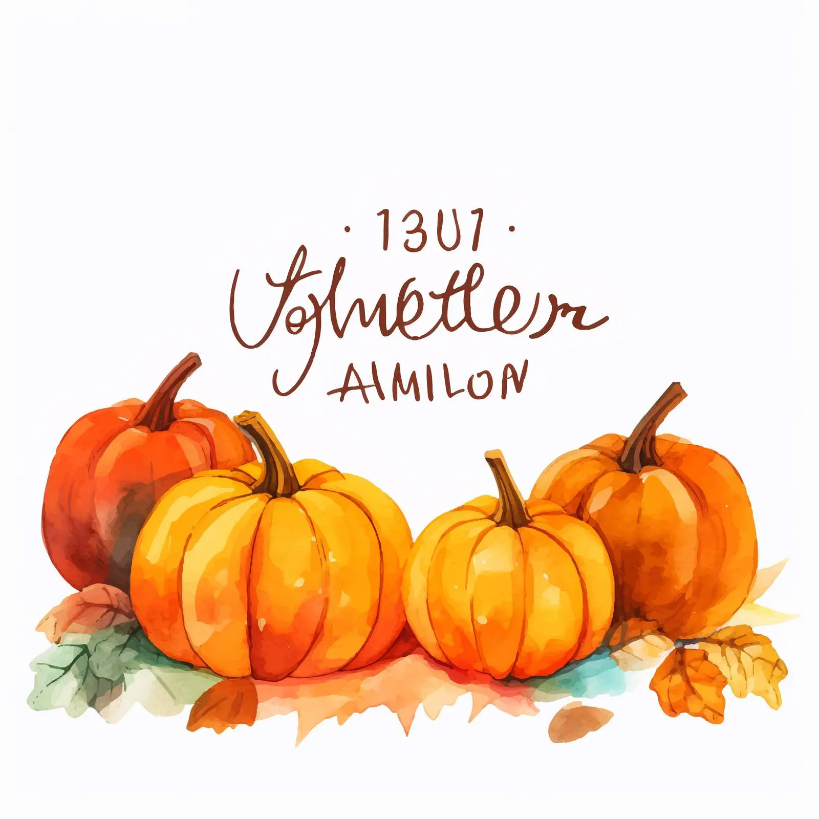 Autumn Sale Watercolor Background with Pumpkins – free disco image from Dotvec