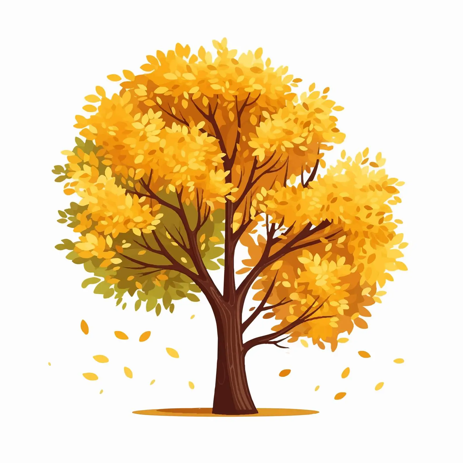 Autumn Tree with Yellow Leaf Crown — free download from Dotvec