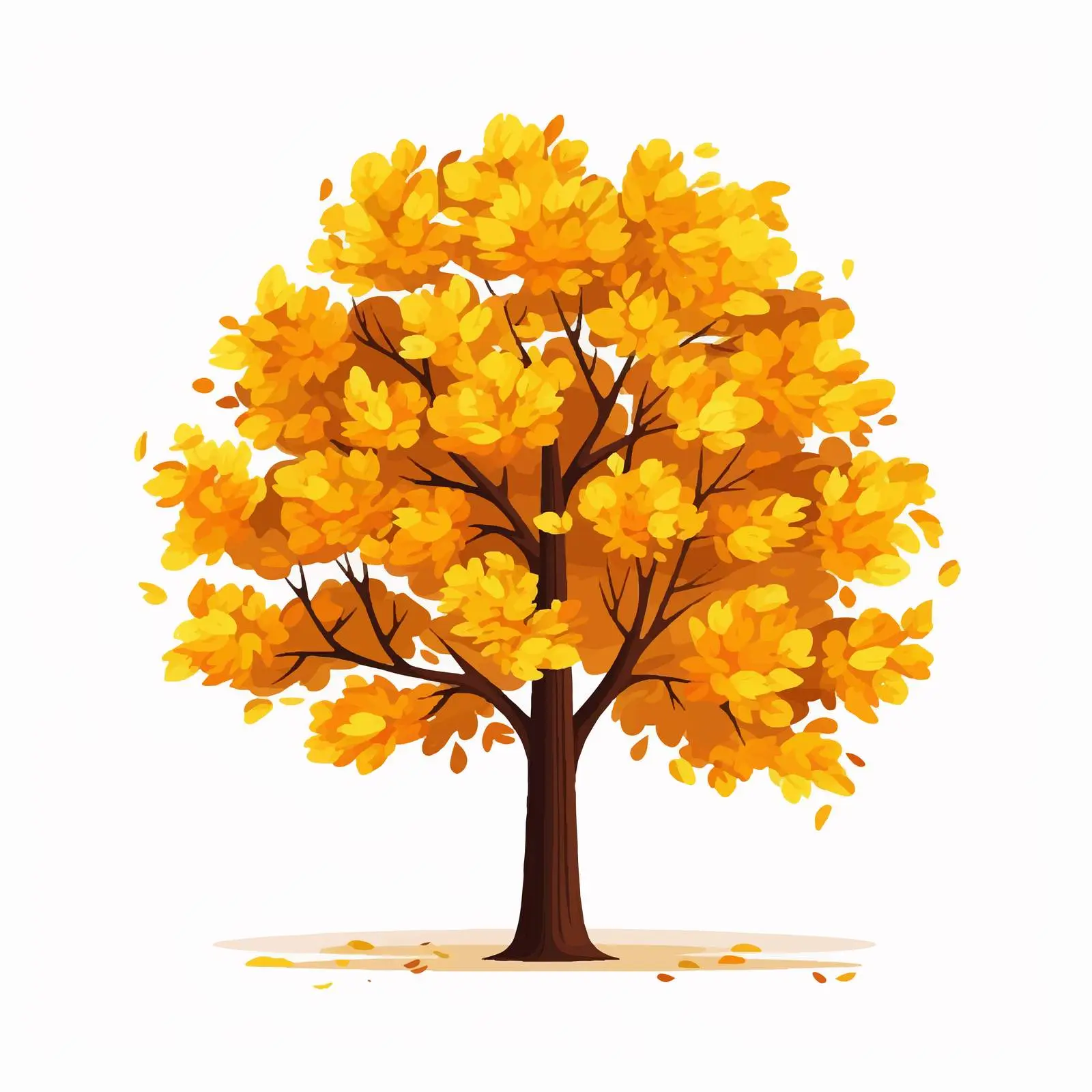 Autumn Tree with Yellow Leaf Crown — free download from Dotvec
