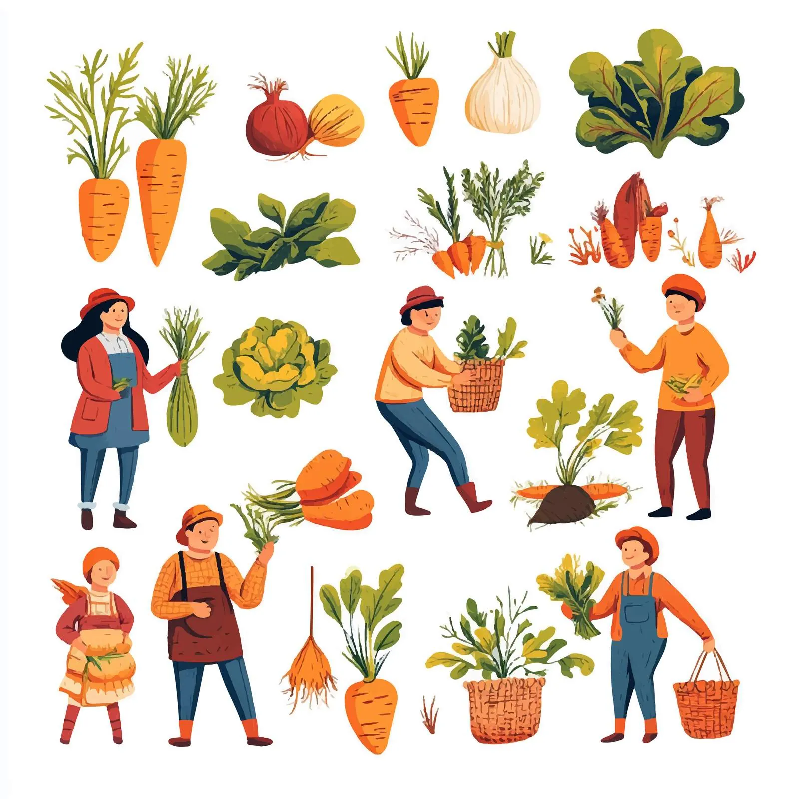 Autumn Harvest Vegetable Vector Illustrations — free download from Dotvec