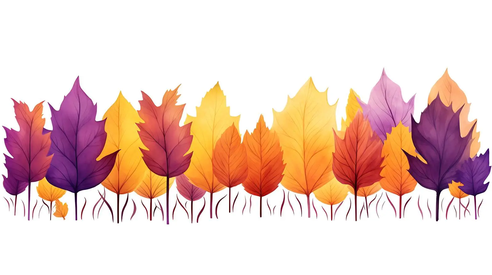 Autumn Foliage Border Illustration — free download from Dotvec