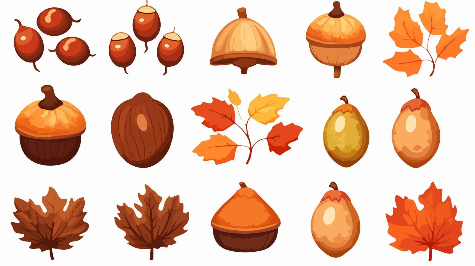 Thanksgiving Autumn Decorative Acorn Elements — free download from Dotvec