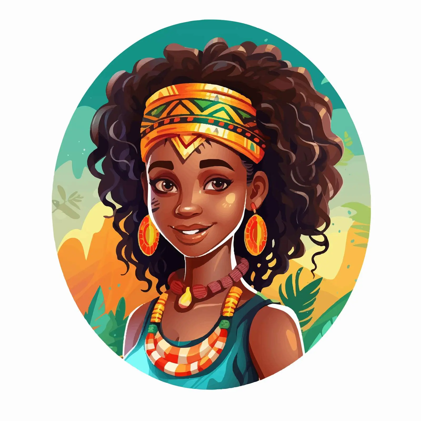 Vibrant African Girl Portrait Banner Design — free download from Dotvec