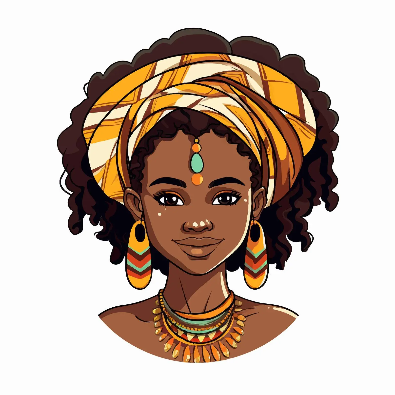 Colorful African Girl Portrait Vector Banner Design — free download from Dotvec
