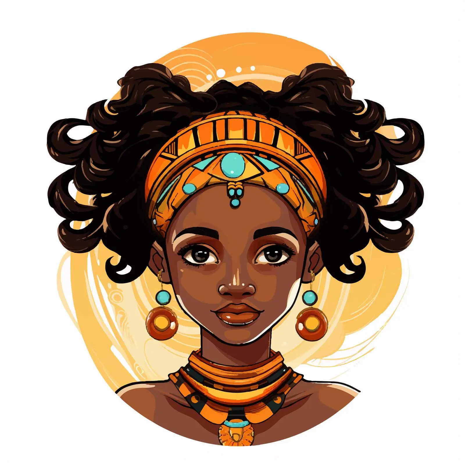 African Girl Portrait Vector Banner Design – free avatar image from Dotvec