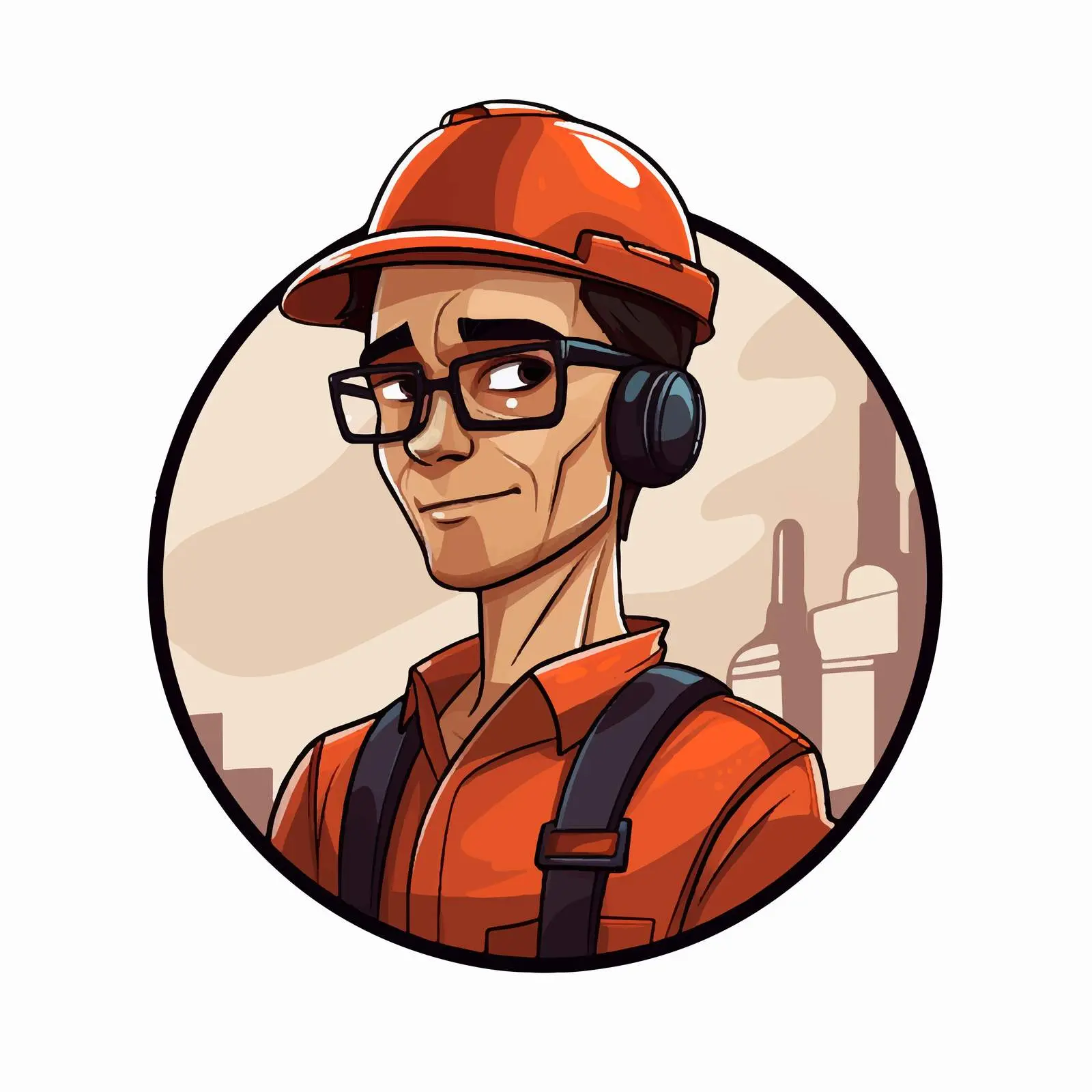 Industrial Worker Cartoon Vector Illustration – free avatar image from Dotvec