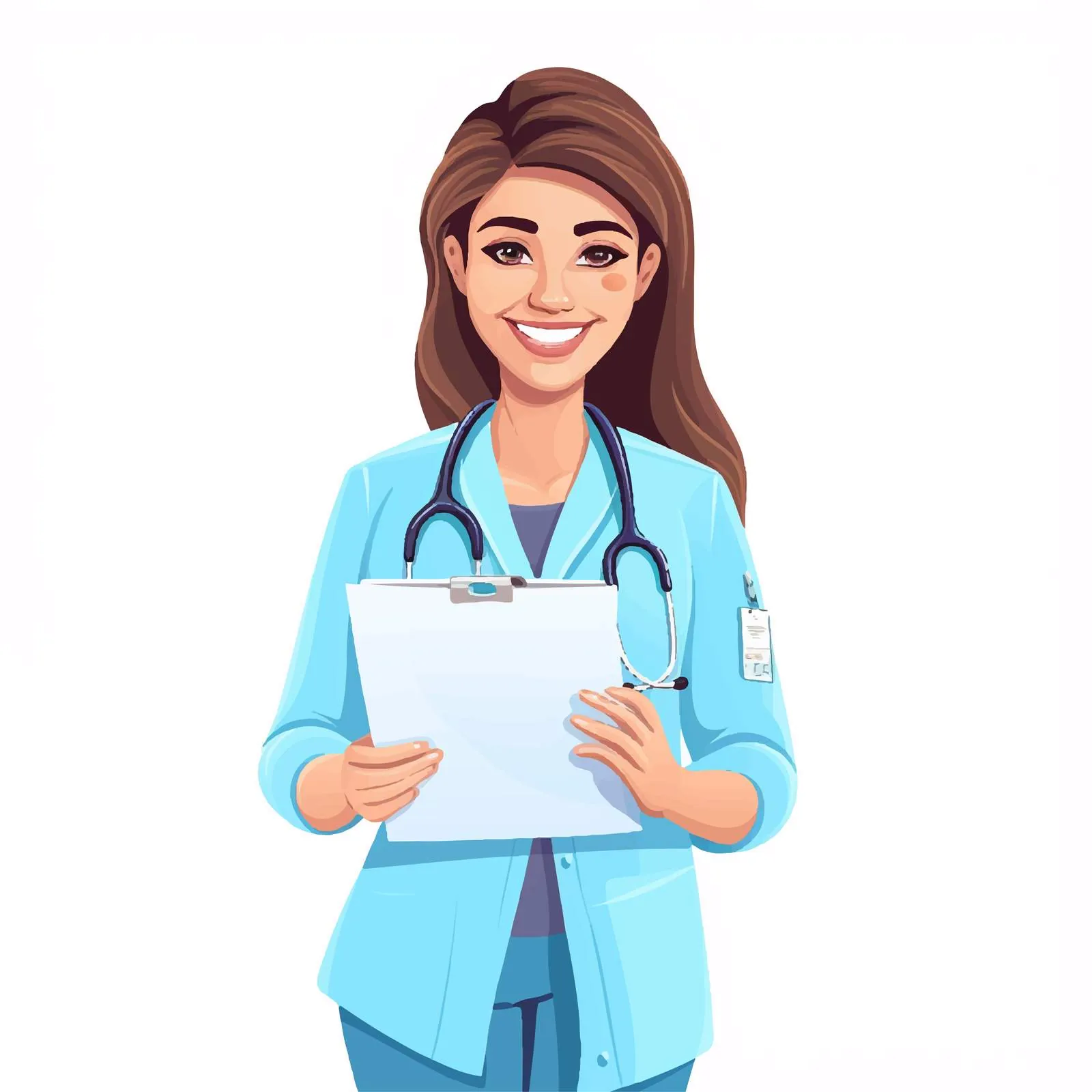 Smiling Doctor in Medical Scrubs Vector — free download from Dotvec