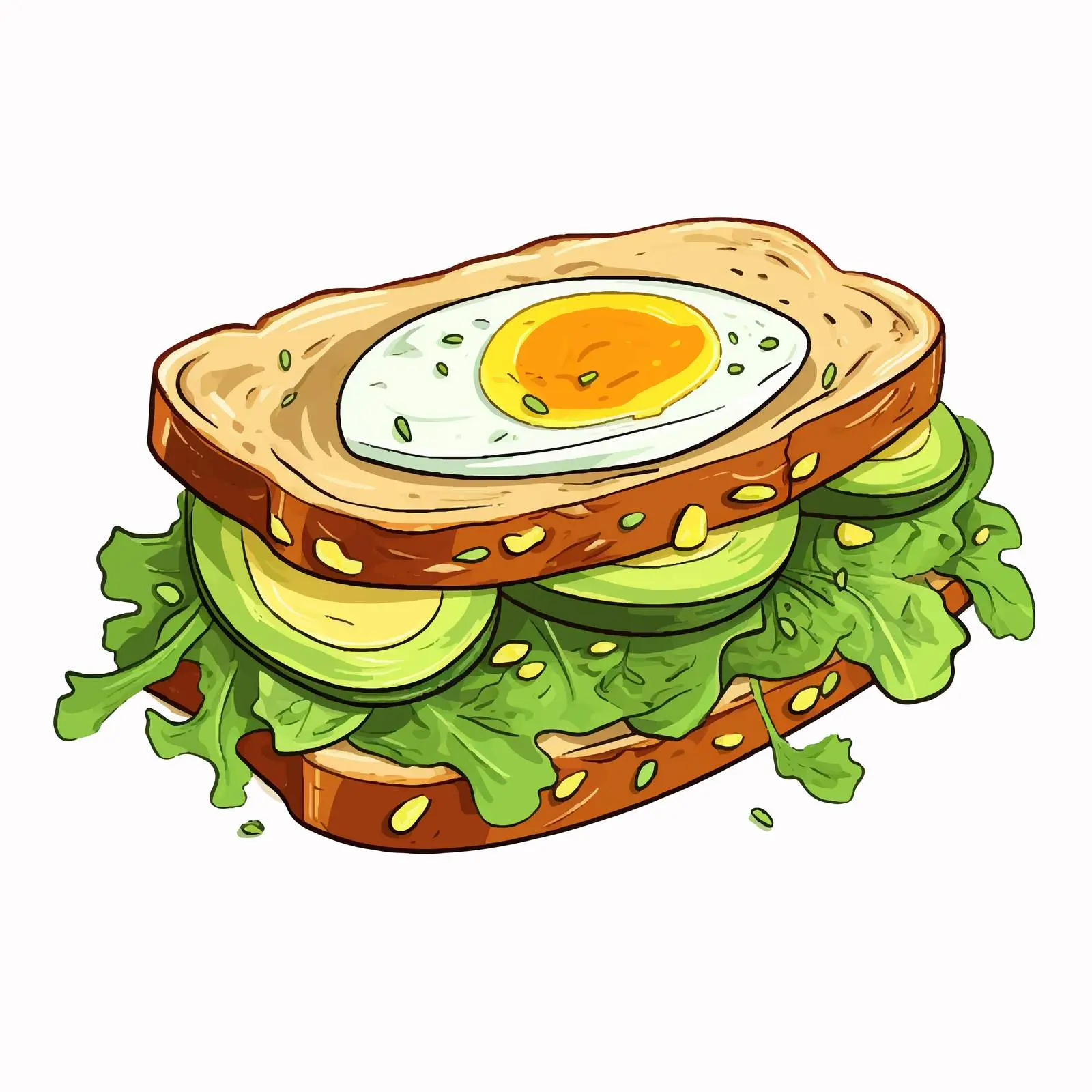 Avocado and Egg Sandwich with Fresh Herbs – free comfort food image from Dotvec