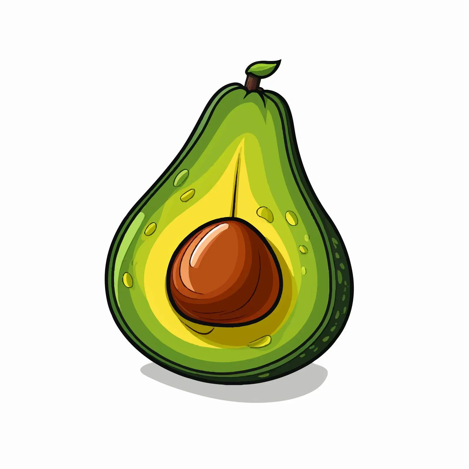 Cartoon Avocado Line Vector Illustration — free download from Dotvec