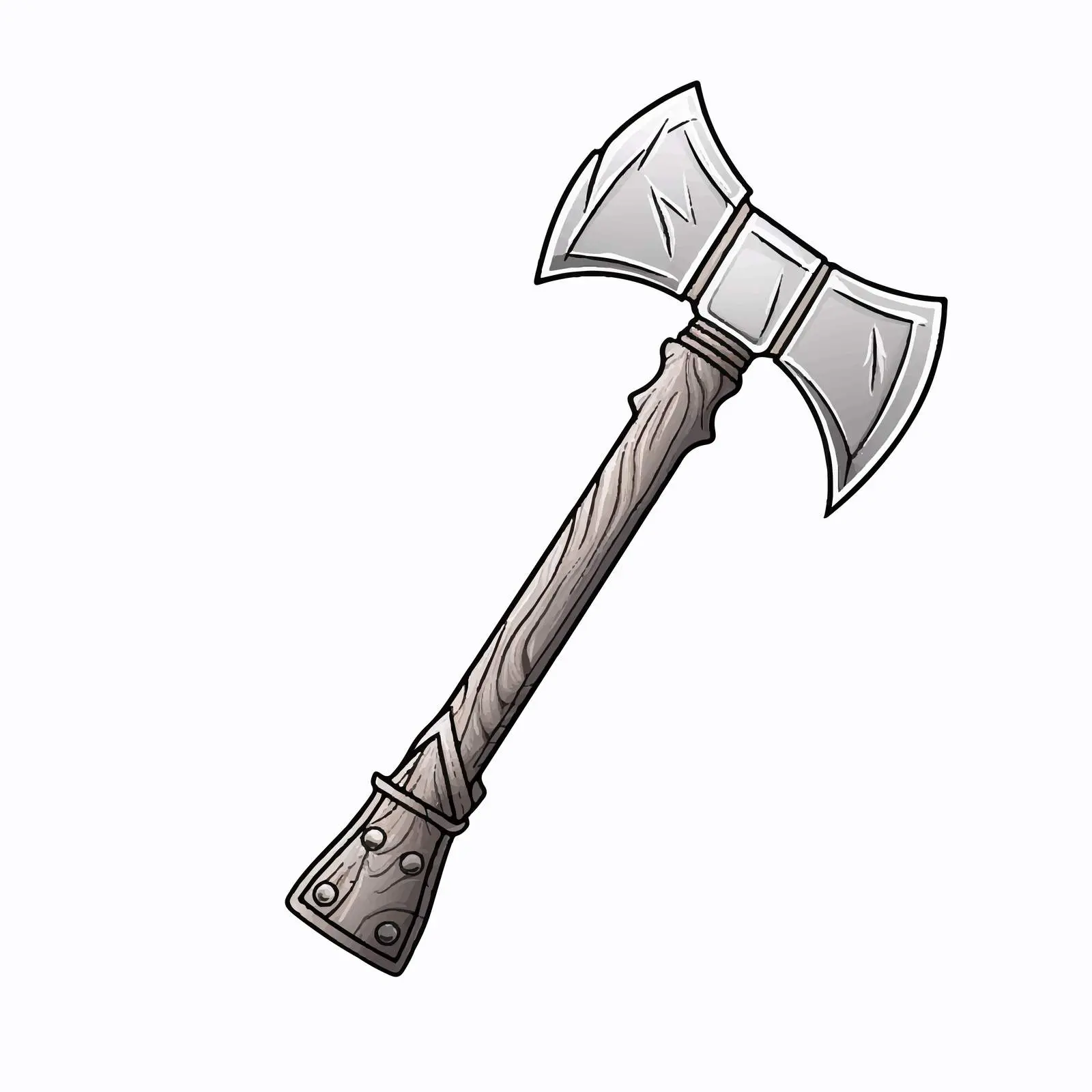 Outline Vector Illustration of Axe on White Background – free forestry image from Dotvec