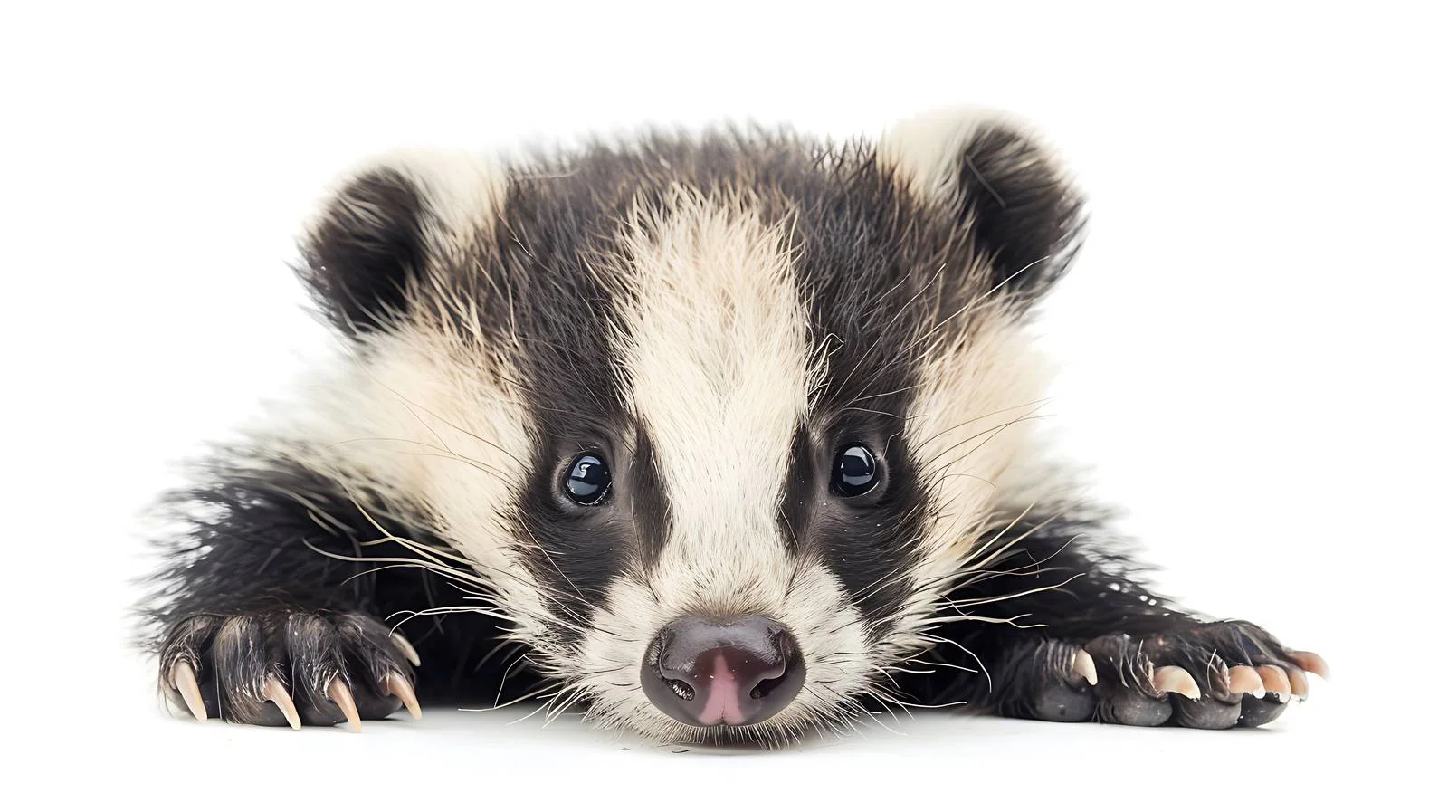 Close-Up of Young Badger White Background — free download from Dotvec
